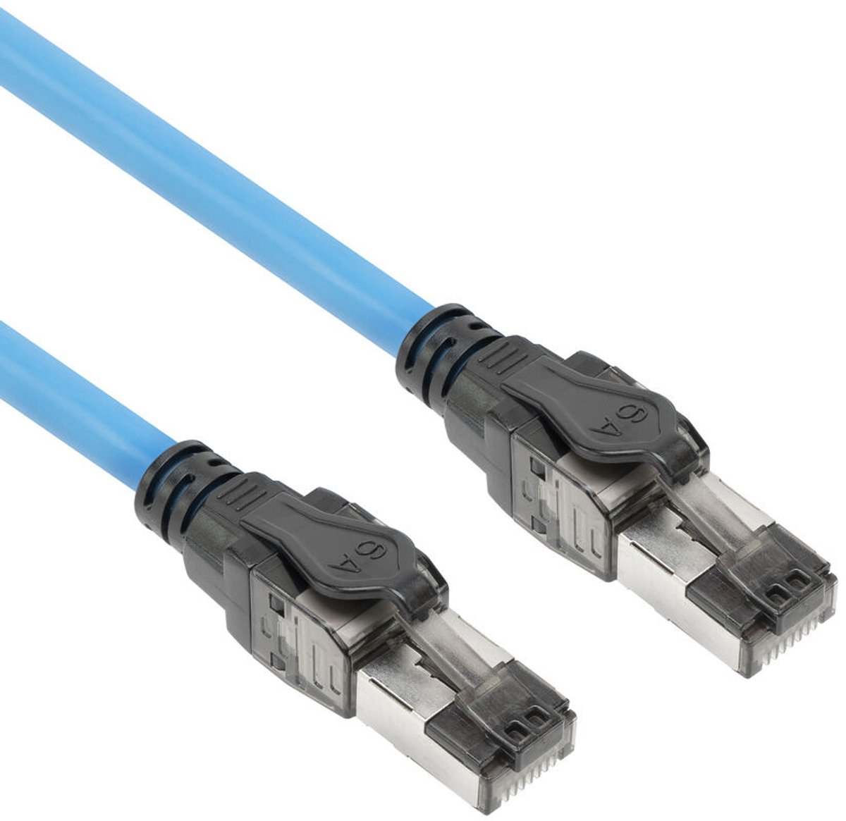 ACT Blauw 75 meter S/FTP CAT6A B2ca PoE++ 100W solid prefab installatiekabel, RJ45 male – male FB0075