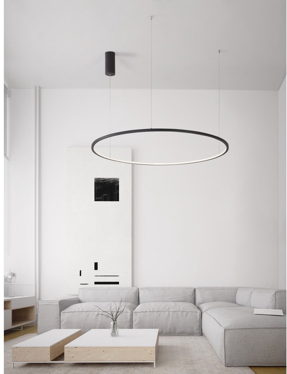 Lyora Ronde hanglamp Tarquin zwart Ø 100cm - 9345609
