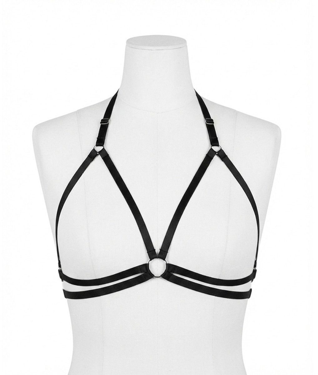 Zac's Alter Ego - Adjustable body brace with rings Harnas - Zwart