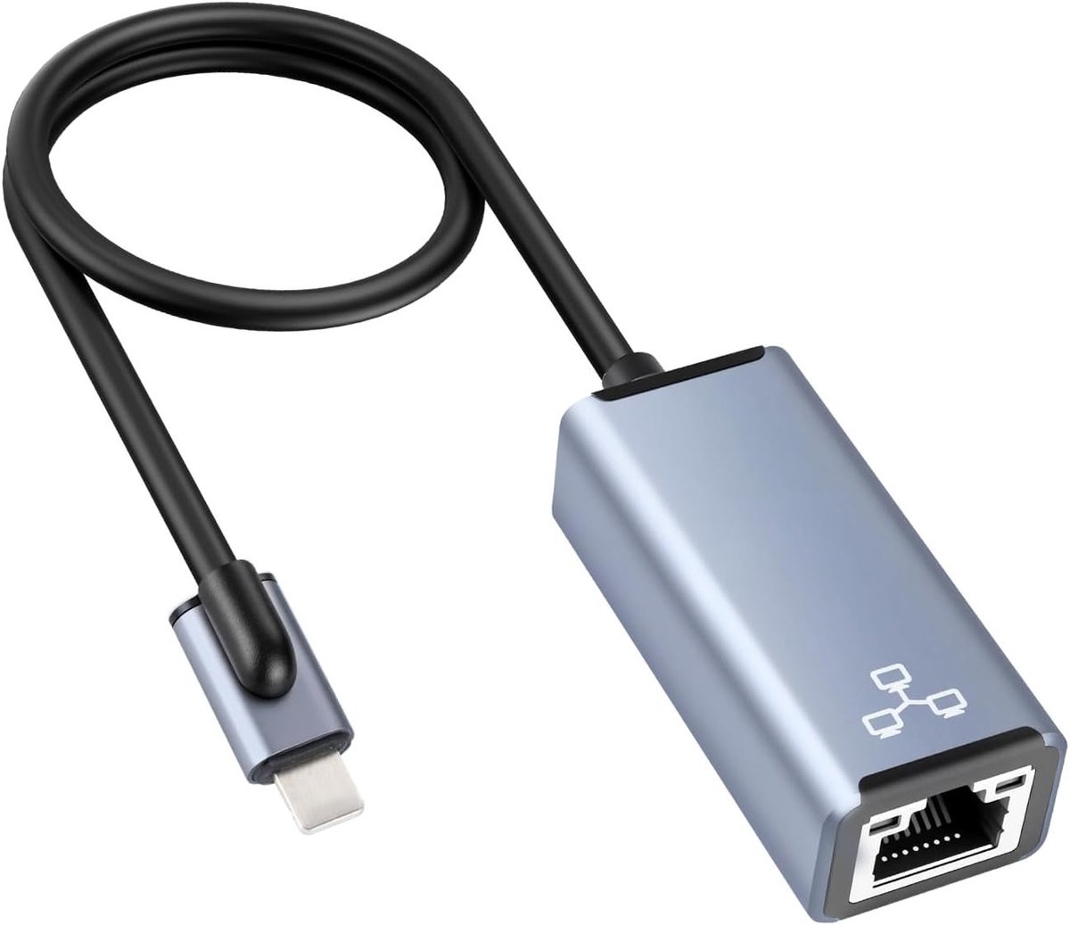 Ethernet Adapter voor Lightning naar RJ45, MFi Gecertificeerd met Oplaadpoort voor Snelle Netwerkverbinding