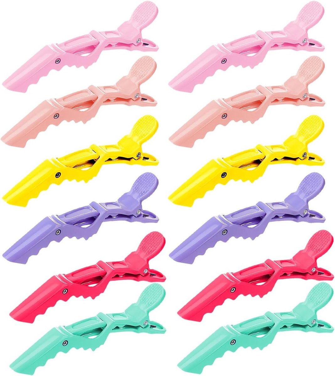 Professionele Haarstyling Klemmen - 12 Stuks Crocodile Clips voor Thuis Salon, Ideaal voor Haarsecties en Styling