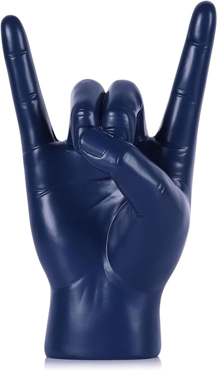 Moderne Kunst Decoratie van Hars - Elegante Blauwe Gebaar Sculptuur voor Thuis en Kantoor, Unieke Interieur Accessoire