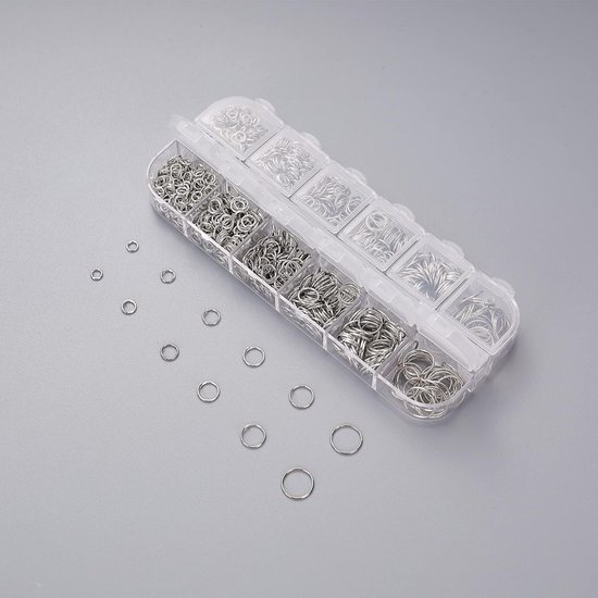 Split Ringen voor DIY Sieraden, 1200 Stuks Open Bending Ringen, Zilveren Metalen Jump Ringen voor Kettingen en Armbanden van Merkloos — afbeelding 3