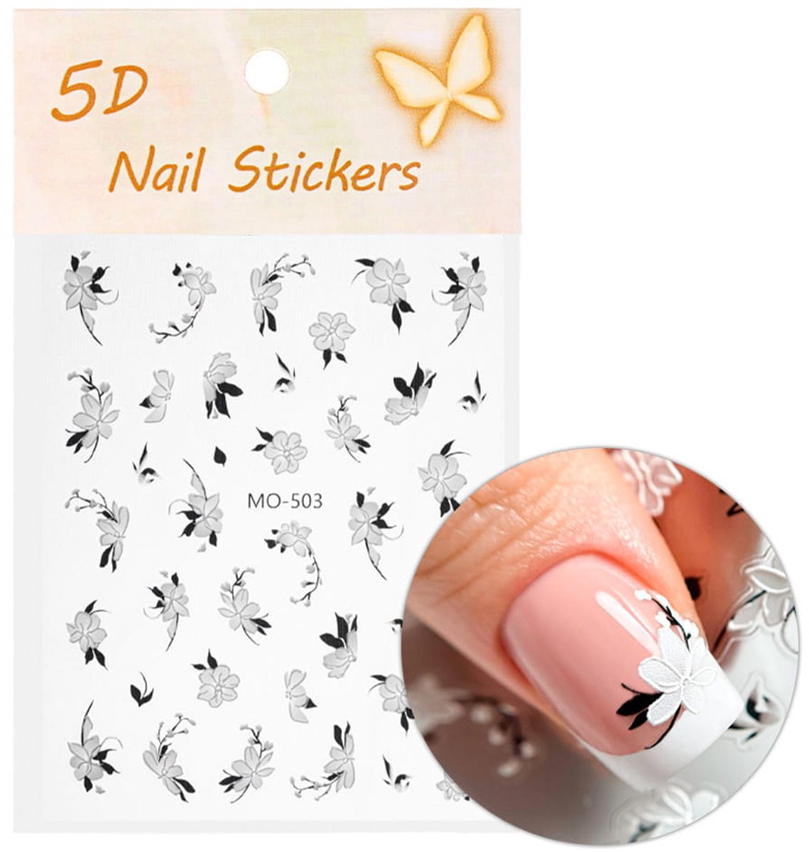 GNB-LAB - 5D Nagelstickers - Zelfklevende Bloemen - Universele Pasvorm - MO-503