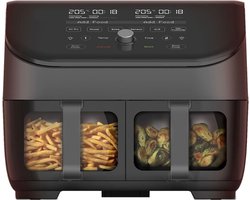 Instant Vortex Plus 7,6L Digitale Heteluchtfriteuse met ClearCook & Dubbele Mand 8 in 1 Slimme Programma's 1700W Zwart XL Capaciteit