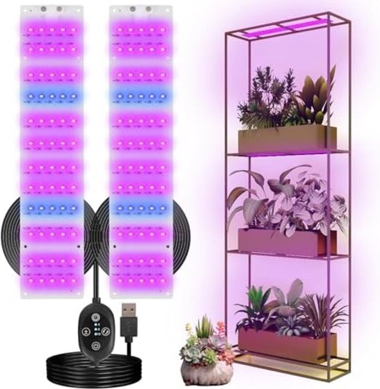 SANSI Plantenlamp, 48 LED Groeilicht met Volledig Spectrum 4000K, 10W LED Groeilamp voor Binnen met 3H/6H/12H Automatische Timer en 4 Helderheid voor Kleine Planten (1 Stuk