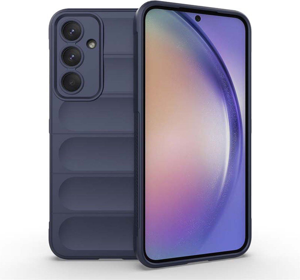 MobyDefend Hoesje - Geschikt voor Samsung Galaxy A35 - TPU Gripcase - Blauw