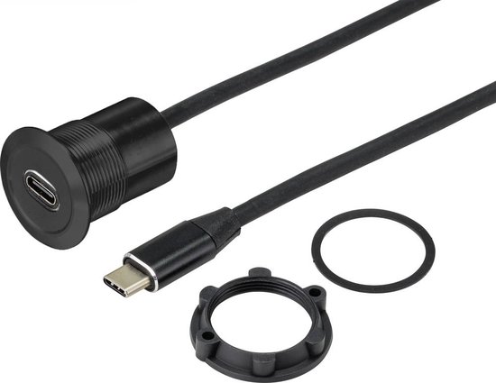 Prise femelle intégrée USB-34- BK Épaisseur de panneau: 1-10 mm TC-9534348 TRU COMPONENTS 1 pc(s)