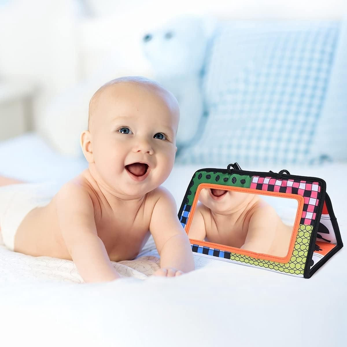 Boncy® Knisperboekje Baby - Speelgoed Tummy Time - Buikligtrainer - Montessori Boekjes eerste jaar 0 1 2 - Boek 6 maanden - Babyboek buggyboekje - Babyspeelgoed - Box Activiteitenboek — afbeelding 4