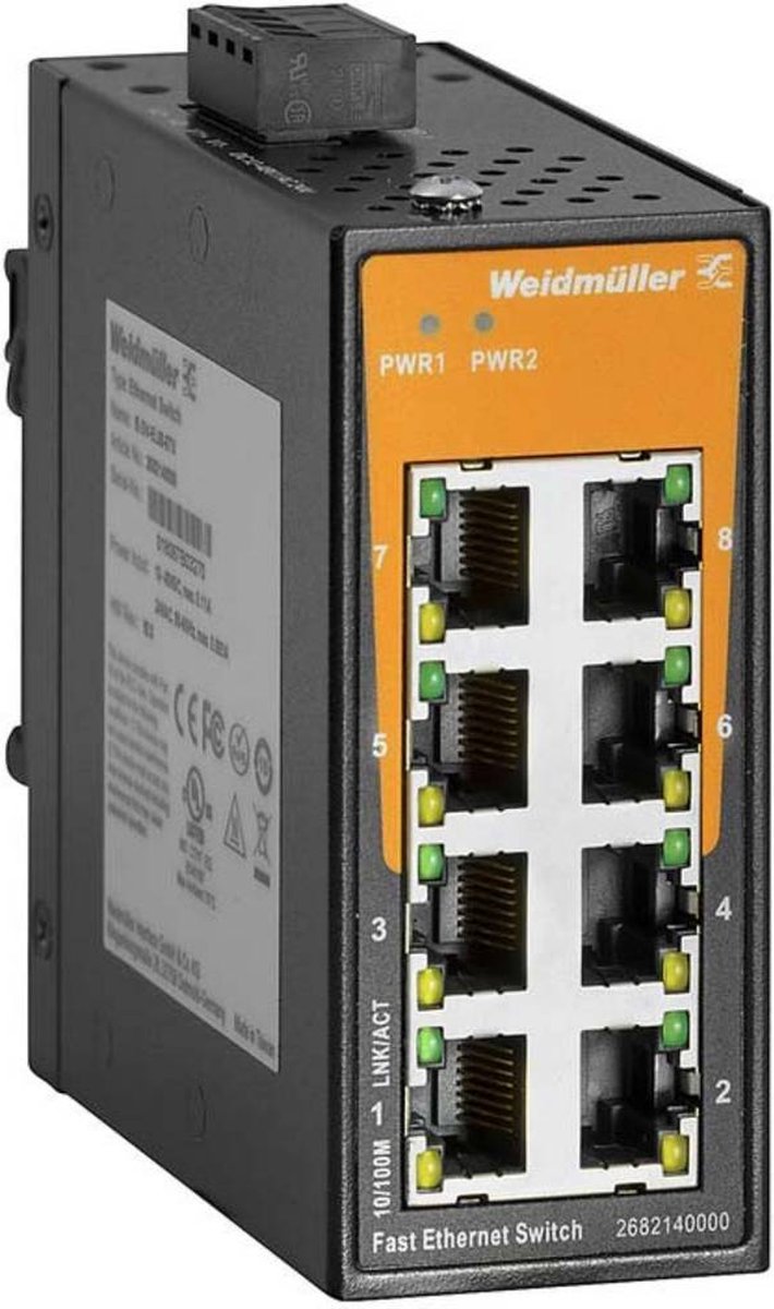 Weidmüller IE-SW-EL08-8TX Industrial Ethernet Switch 8 poorten 10 / 100 MBit/s