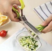 CHPN - Ciseaux à herbes - Coupe herbes - Coupe herbes - Ciseaux à 5 lames - Herbes faciles à couper - Acier inoxydable - Avec brosse
