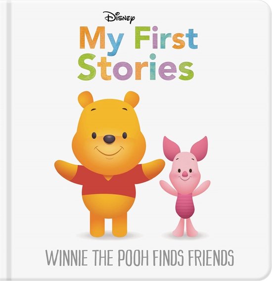 Disney's Winnie de Poeh en Knorretje op de voorkant van het boek 'My First Stories: Winnie the Pooh Finds Friends'.