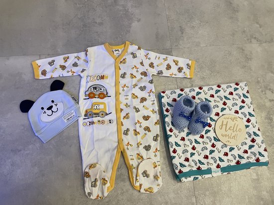Maminobaby.nl - Baby Geschenkset jongens | | Auto’s | Newborn | Pyjama | Deken | Babyslofjes | Kraamcadeau | Babyshower — afbeelding 3