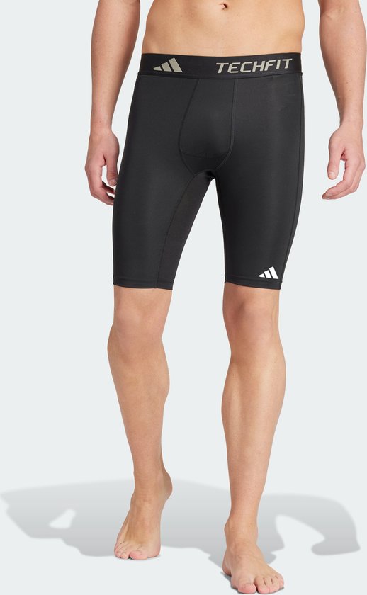 Adidas Performance Techfit Compression Training Korte Legging - Heren - Zwart van Merkloos — afbeelding 4
