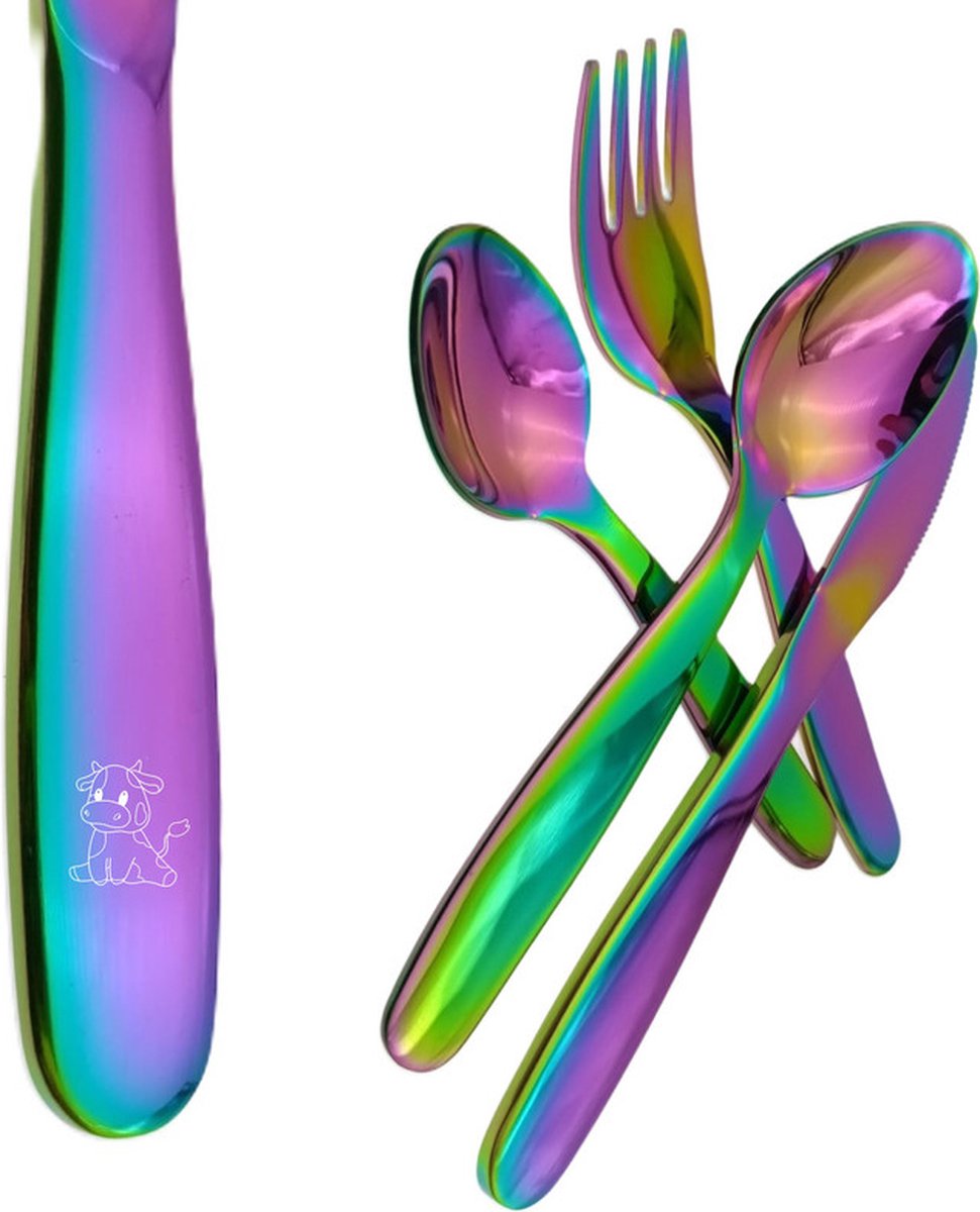 Goedkoopste Kinderbestek Met Gravering - Olie - Koe