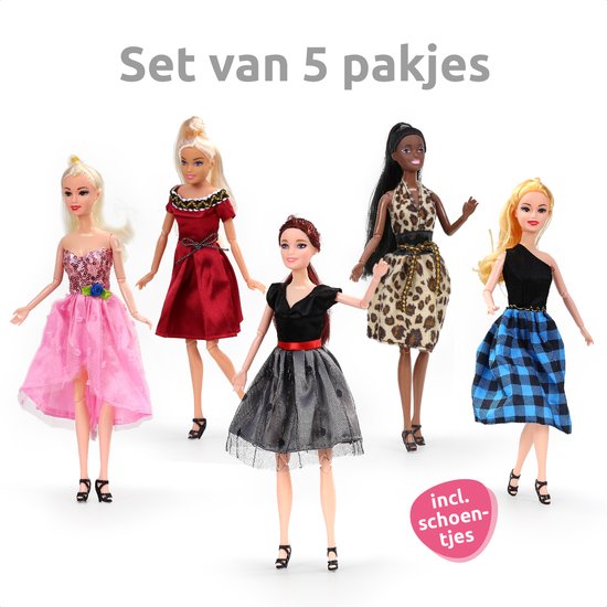 Isa's Friends® Poppenkleertjes - 5 Outfits voor poppen - Geschikt voor o.a Barbie - Setje 'Zoë' van Isa's friends — afbeelding 4