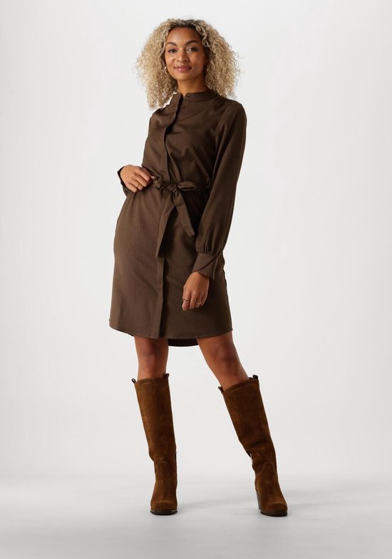 another-label-dalyce-dress-jurken-dames-kleedje-rok-jurk-bruin