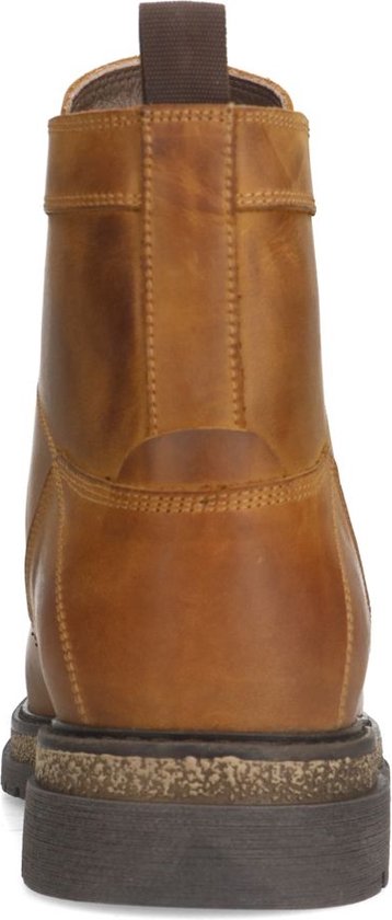Manfield - Homme - Bottines à lacets en cuir cognac - Taille 40