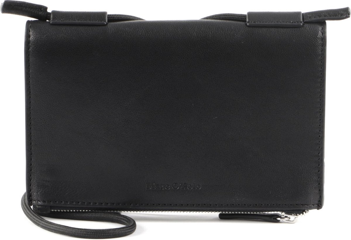 Marc O'Polo Leren Portemonnee Fiona Cellphone Bag Black Zwart