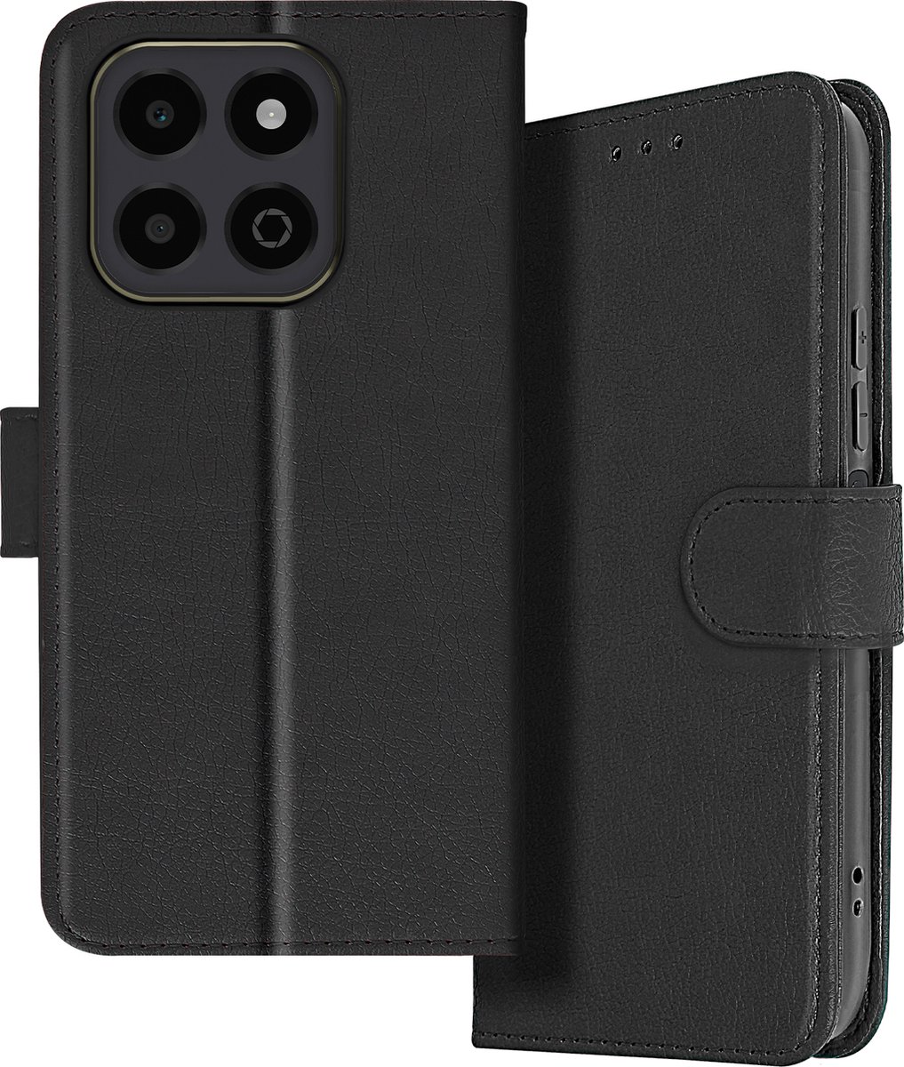 Avizar Hoesje Geschikt voor Honor X6b Klep Wallet en Videohouder, Zwart