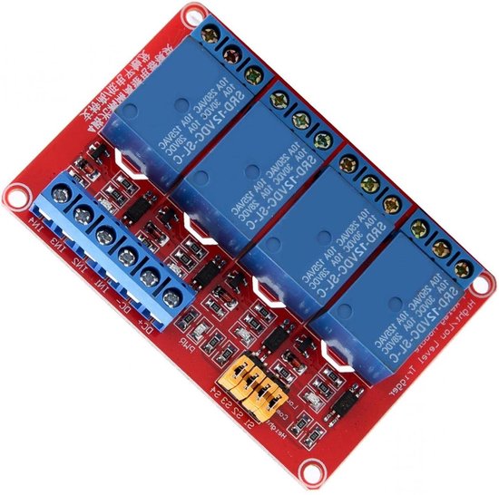 Module Relais 4 Canaux Optocouplé – Tension 5V/12V/24V, Déclenchement Haut/bas | Pour Domotique, Automatismes Et Projets électroniques