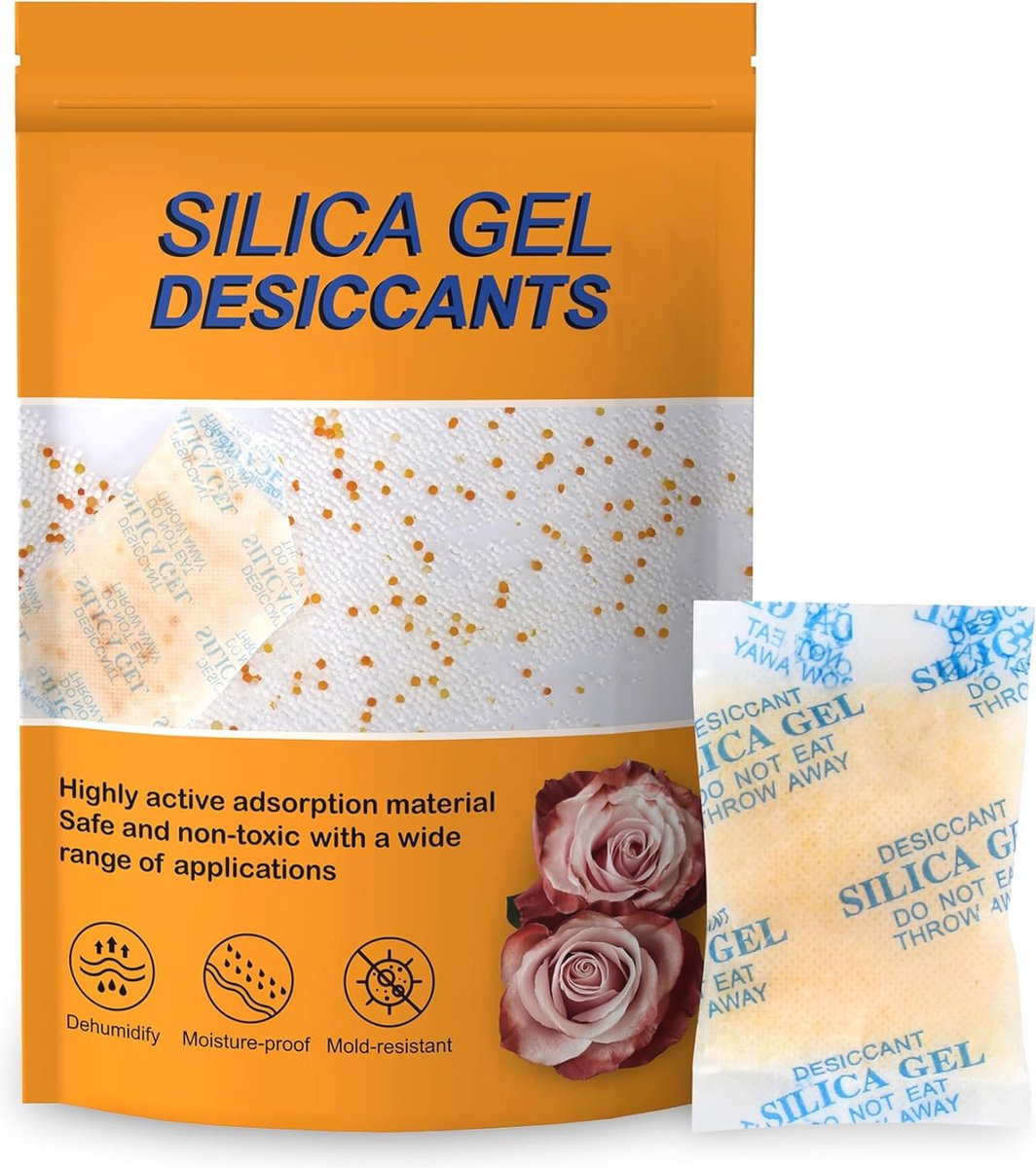 Regenereerbare Silicagelzak met Sinaasappelparels - Vochtindicator en Luchtontvochtiger vo