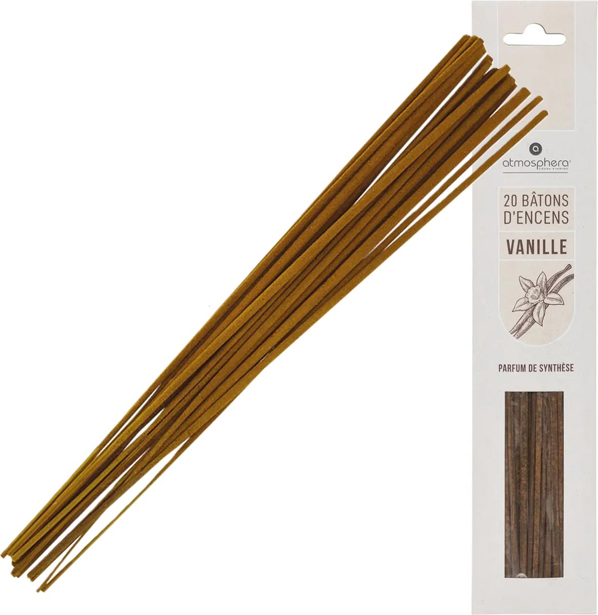 Atmosphera Wierook stokjes in vanille geur - voordeelpak - 20x stokjes - 25cm - Comfort ge