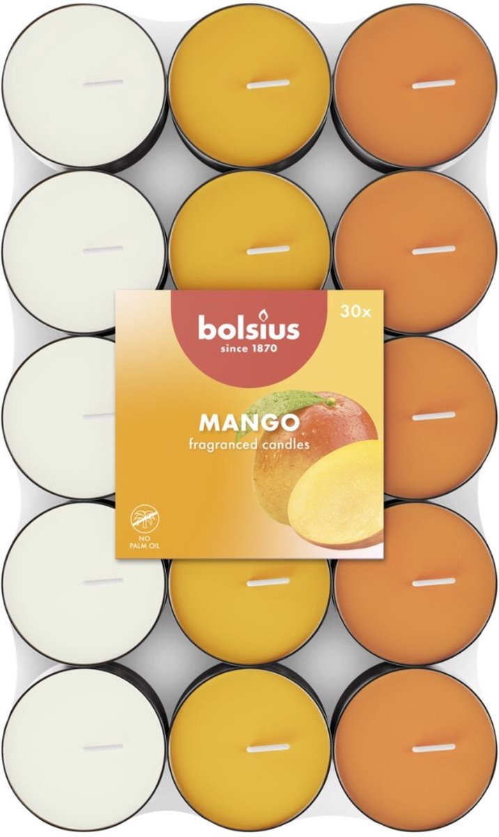 Bolsius Geurtheelicht - 30 stuks per verpakking - Mango Oranje