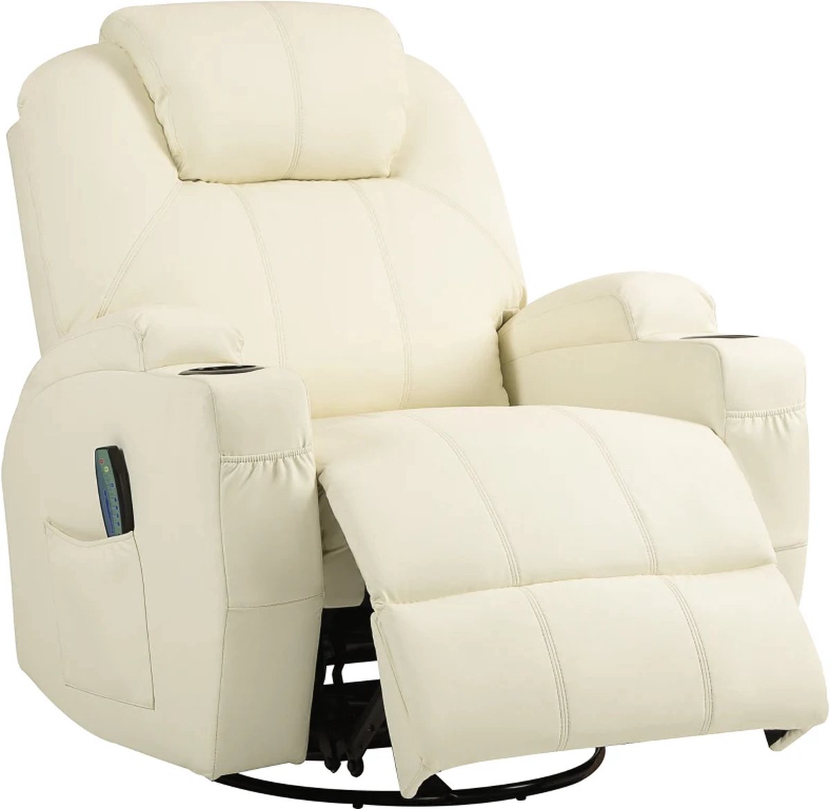 Massagestoel Elektrische Relaxfauteuil Crèmewit - Massagestoel - €512,95