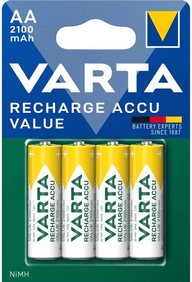 Varta AA batterijen oplaadbaar - 2100mAh - 4 stuks