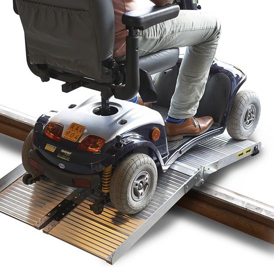 Datona® - Oprijplaat scootmobiel rolstoel opvouwbaar aluminium rijgoot drempelhelling - Datona