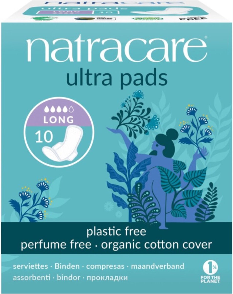 3x Natracare Maandverband Ultra Pads Long 10 stuks