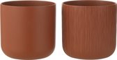 J-Line cache-pot Gen - céramique - brun - extra large - 2 pièces - Ø 20.5 cm