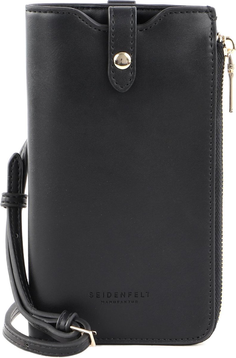 SEIDENFELT MANUFAKTUR Telefoontasje Bjerka Cellphone Black / Gold Zwart