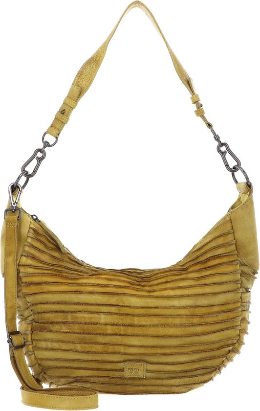 FREDsBRUDER Cuir Sac à épaule Riffel Flowow Shoulderbag Lemon Moutarde