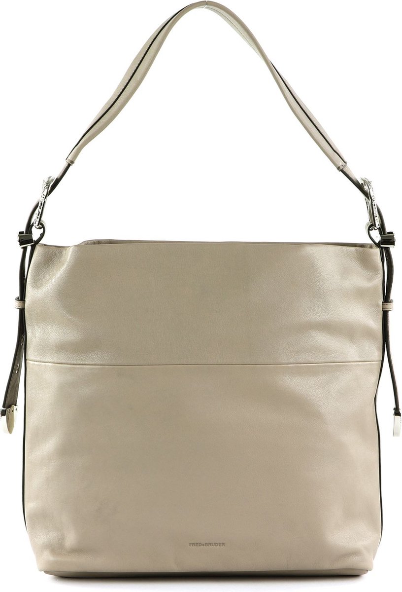 FREDsBRUDER Leren Schoudertas Kesey Shoulderbag Light Grey Beige