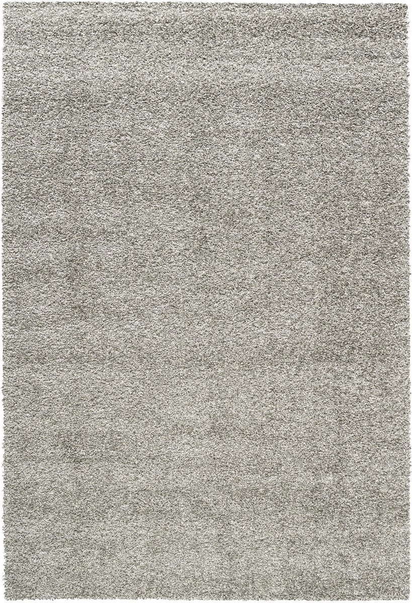 Rugsman Mellow Vloerkleed - 160 x 230 cm - Grijs - Rechthoekig, Loper, Rond - Synthetisch - Woonkamer - Effen - Shaggy - Hoogpolig, Modern