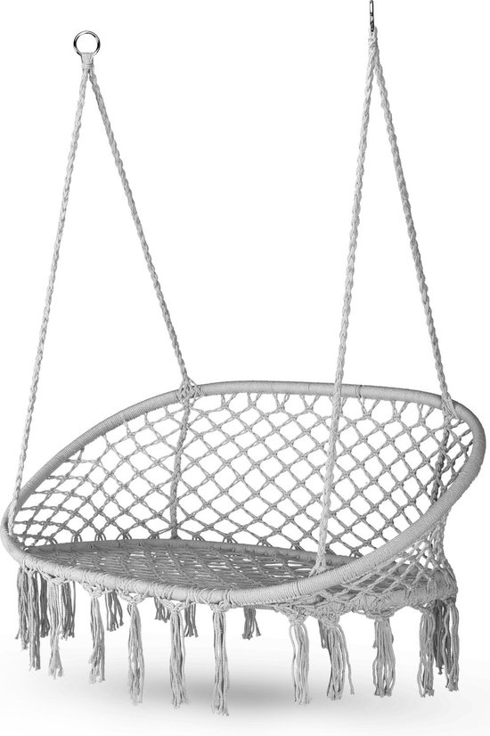 Outtec® Hangstoel XXL - tot 200kg - voor 2 Personen - Hangmand, Schommel voor Tuin, Terras, Balkon, Veranda - Boho Stijl