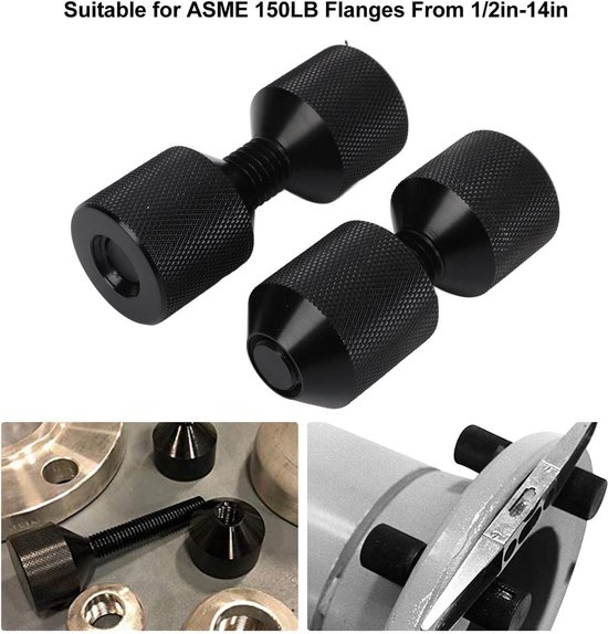 1-1/8in Twee Gaten 2 Stuks Pinnen Set Aluminium Schroefdraad 2 Gat Flens Uitlijnpen Pijpfitter Gereedschap voor ASME 150LB Flenzen Van 1/2in-14in