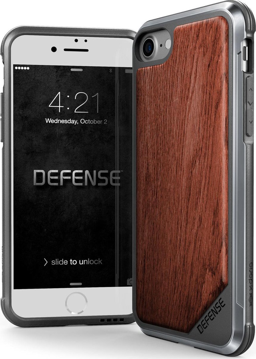 X-Doria Defense Lux cover - Rosewood - voor iPhone 7 en iPhone 8 - one part