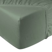 DoubleDry Hoeslaken Flanel 100% Zacht Katoen - Tweepersoons 180x200 cm - Rondom Elastiek - Oud Groen