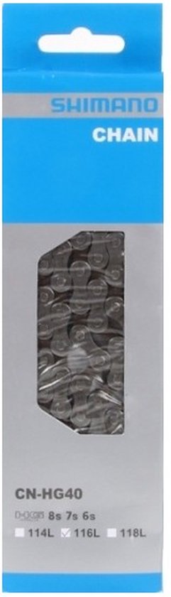 Chaîne de transmission pour vélo Shimano 7/8V / HG40 / 116 maillons 208W1164057