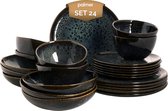 Bol.com Palmer Serviesset Eccentric Stoneware 6-persoons 24-delig Blauw aanbieding