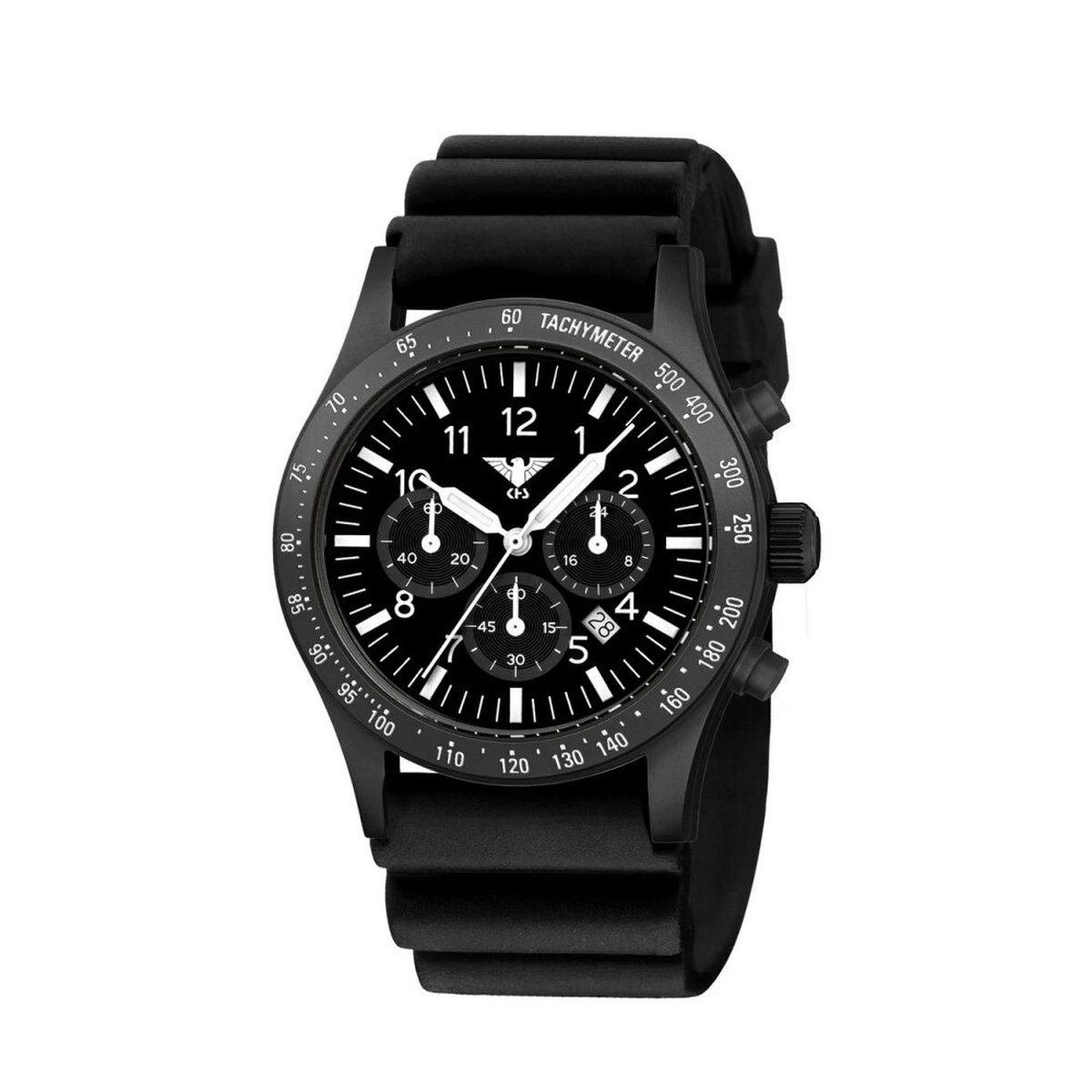 KHS - KHS.PLABSSC.DB - Polshorloge - Heren - Solar - PLATOON Black Steel Solar Chronograph