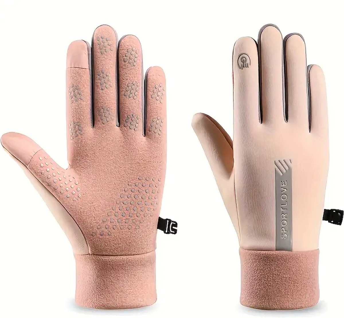 Hidzo Handschoenen - Dames - Roze- One Size - Touch Screen Compatabiliteit