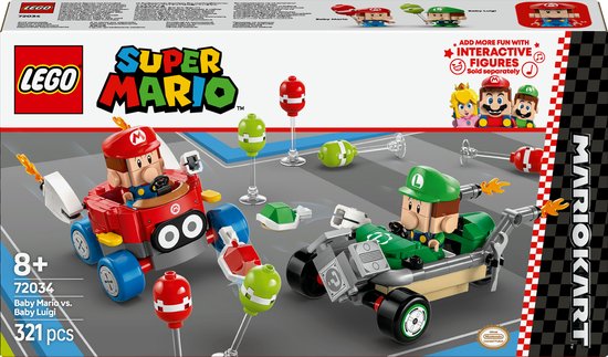 LEGO Super Mario Kart Sets voor Januari 2025 LEGO Super Mario Kart 72034 Baby Mario vs Baby Luigi