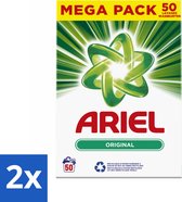 Ariel Original - Lessive en poudre - Lessive Witte et claire - 50 lavages - Pack économique - 2 pièces
