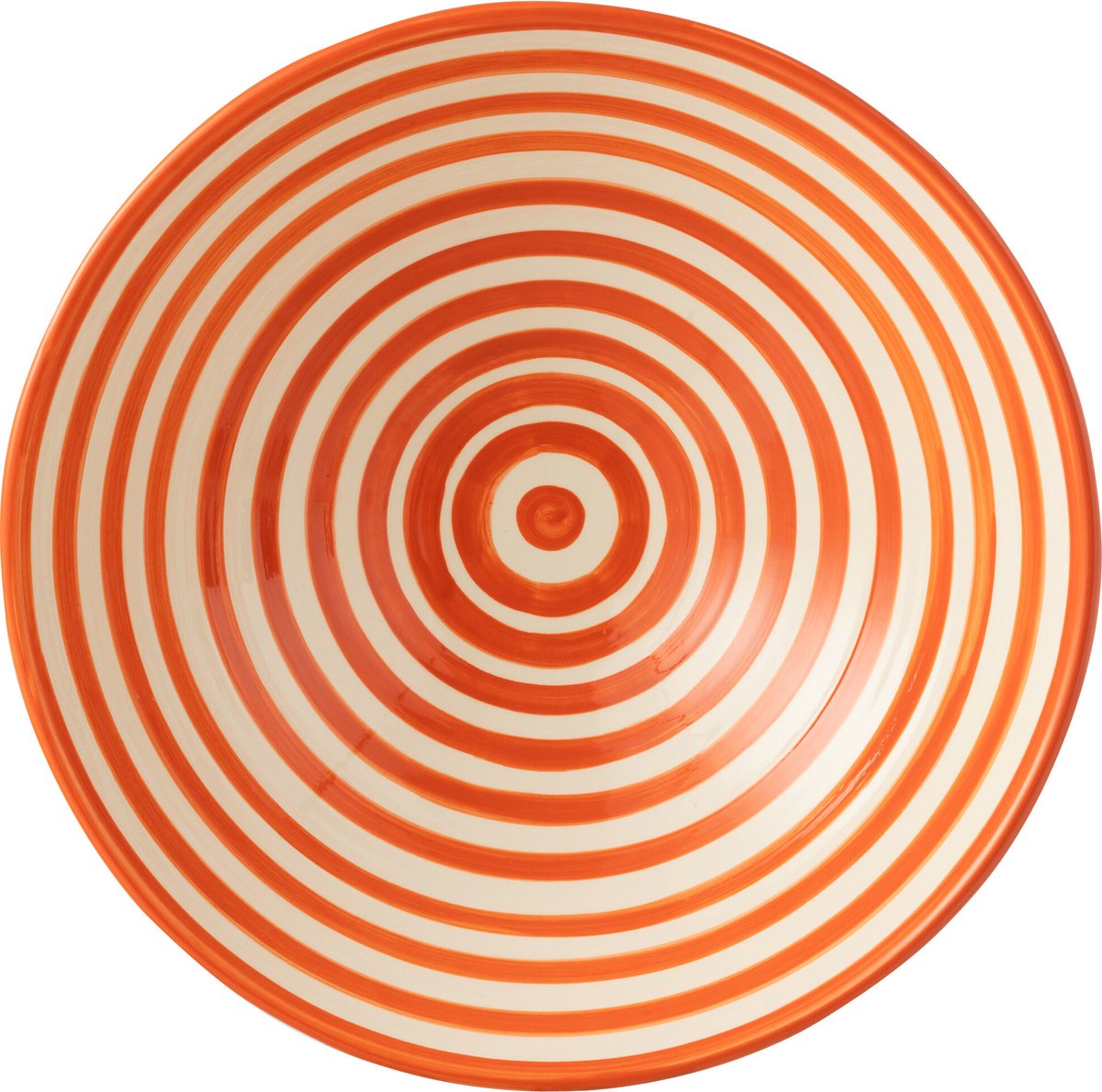 J-Line kom Lebrillo Granada Stripes - keramiek - wit/oranje