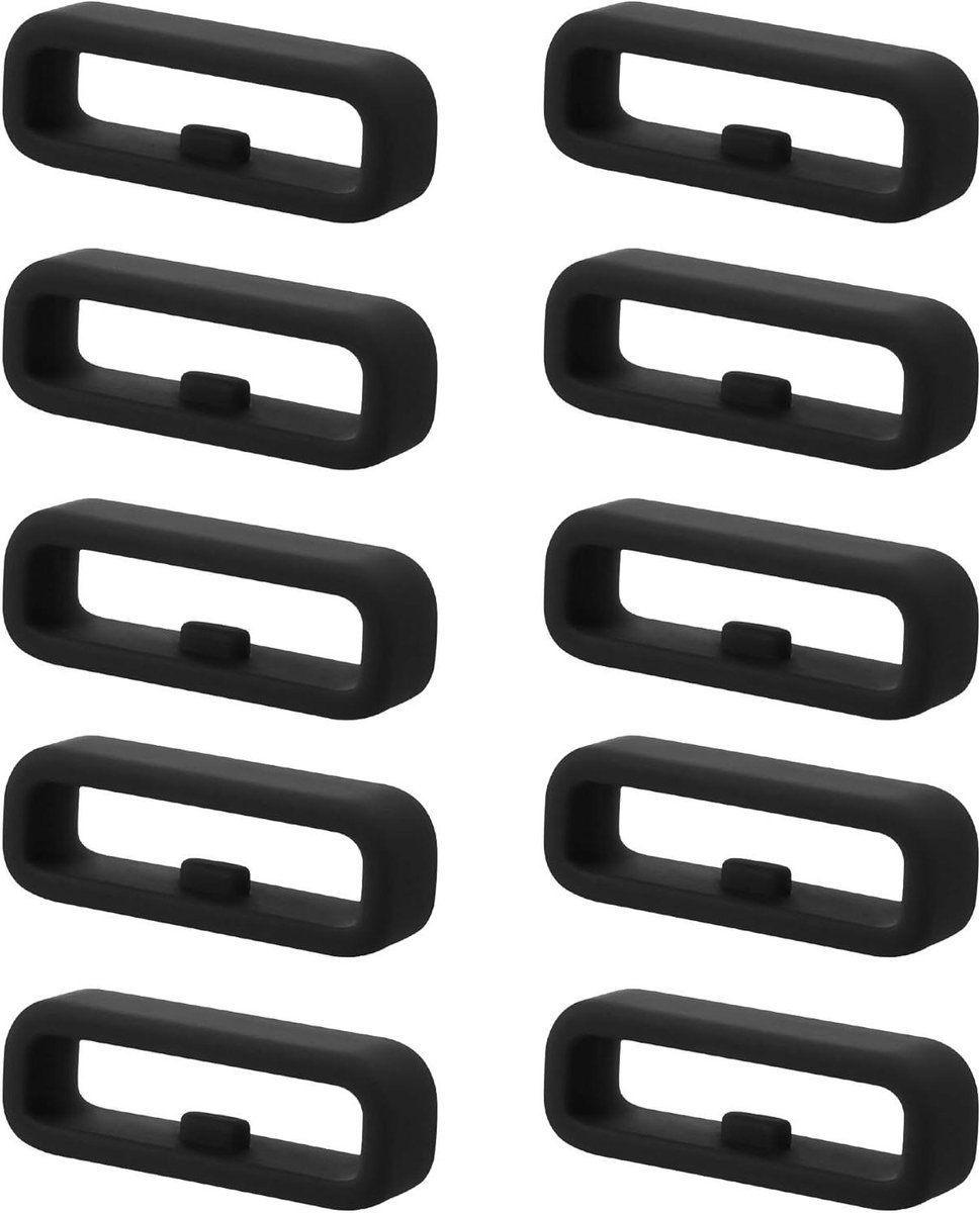 10x Horloge band lusje voor 22mm Smartwatch Strap - zwart - silicone - compatibel met Fitness tracker .