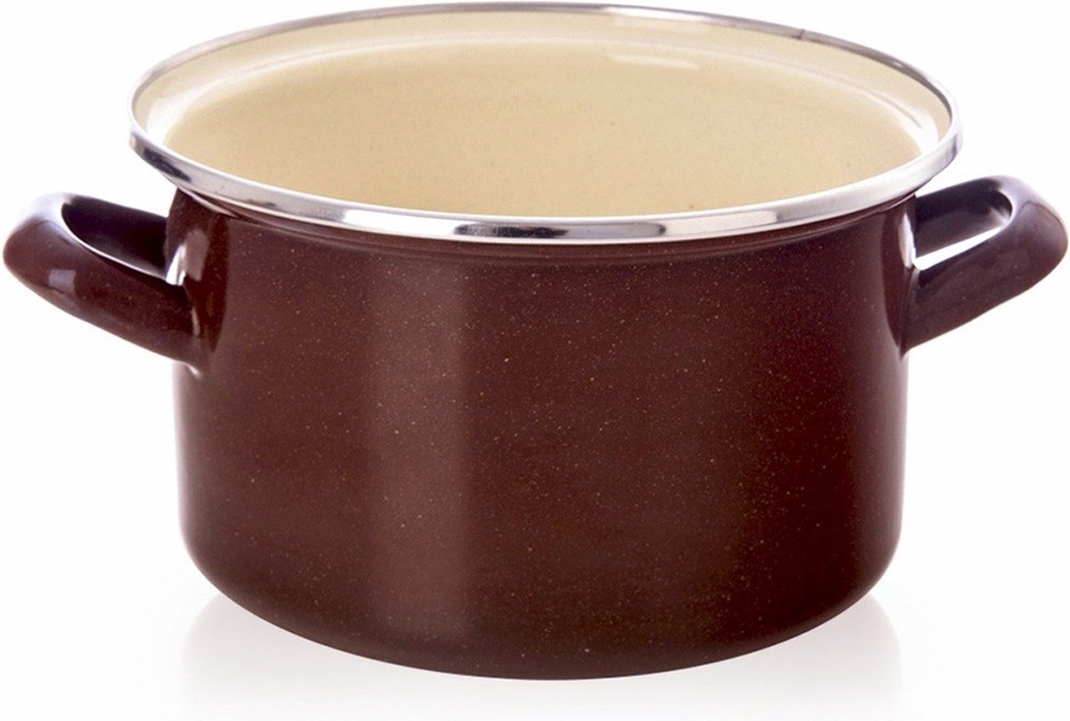 Kookpan Geëmailleerde BROWN 18 cm, 2 l - Kookpot - Soeppan